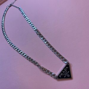 -Grey Prada Necklace
